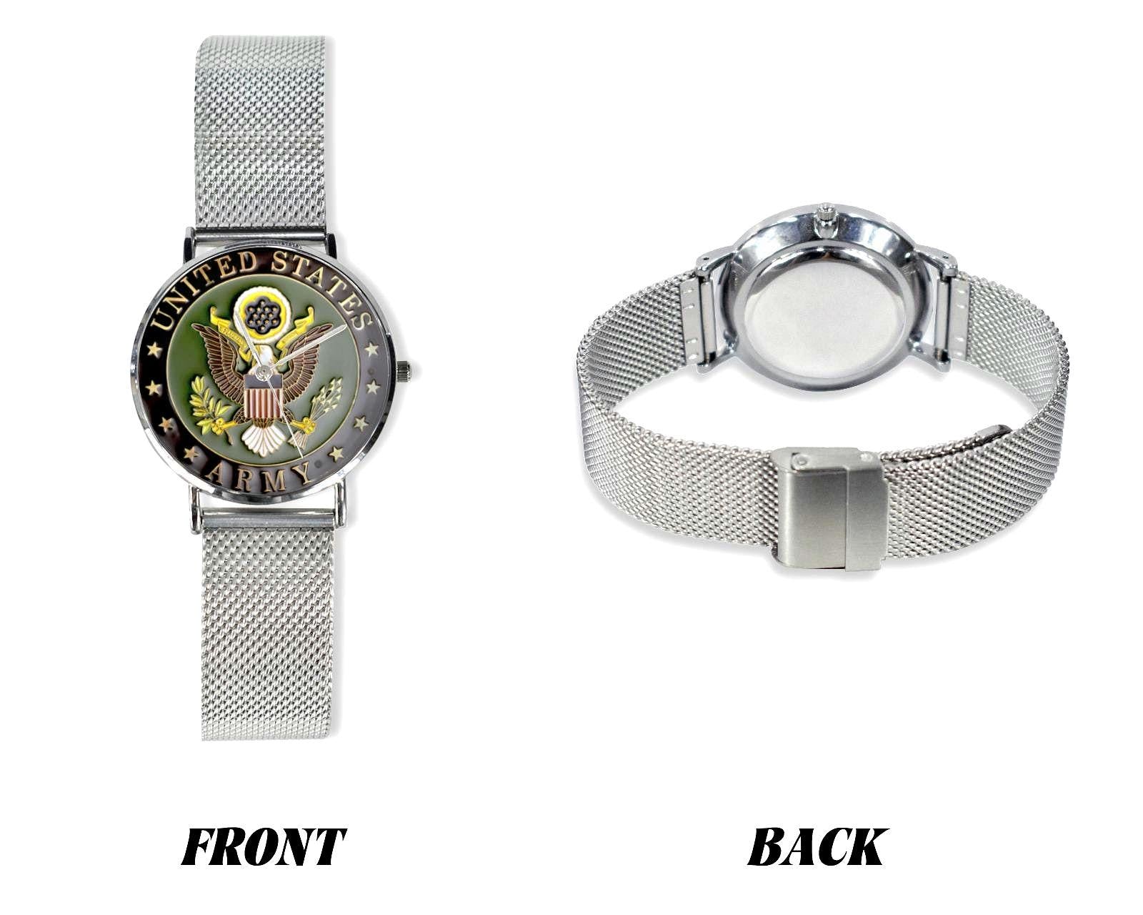 Men's U.S. Army Custom 40MM All Stainless Steel Monogram Quartz Watch