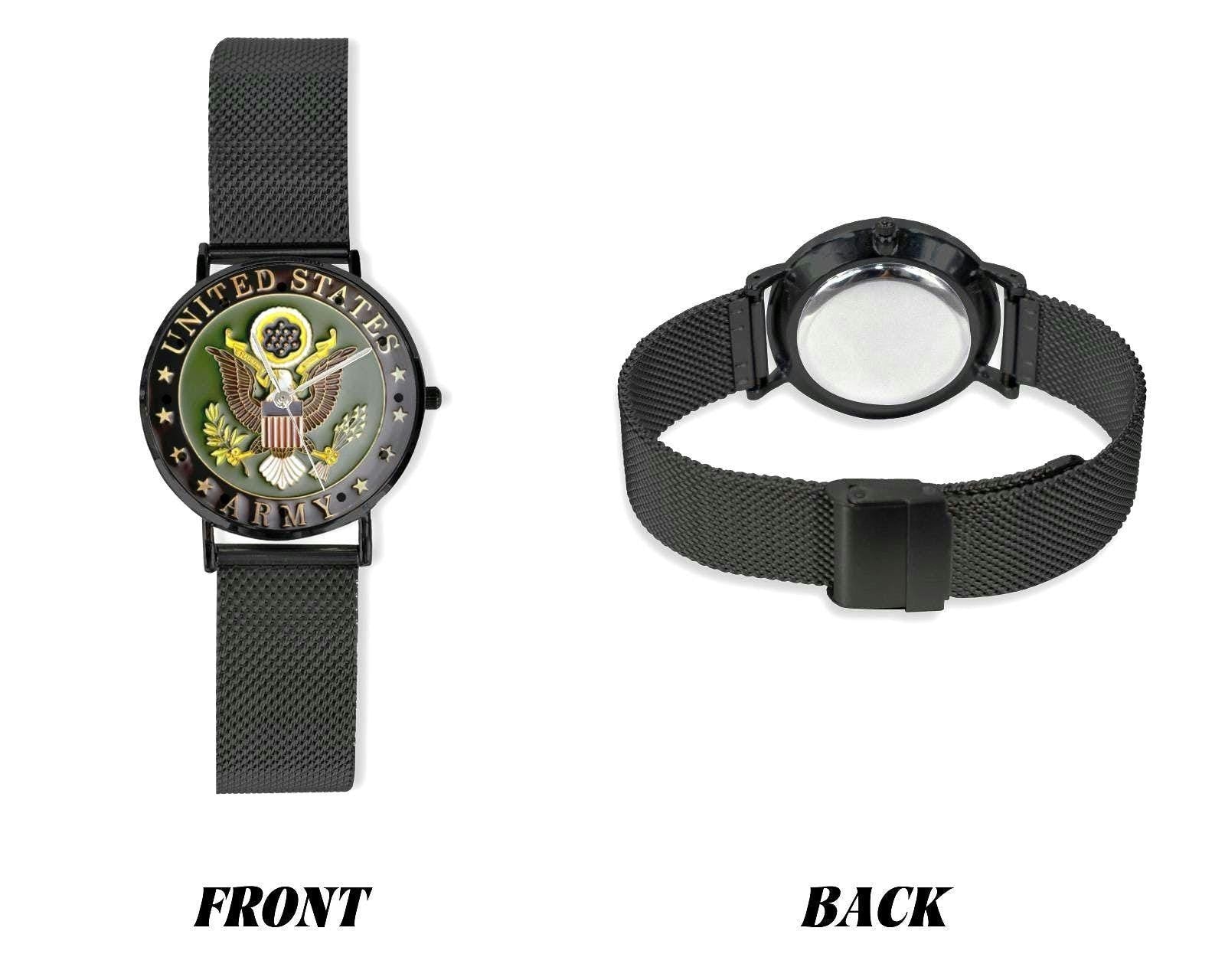 Men's U.S. Army Custom 40MM All Stainless Steel Monogram Quartz Watch