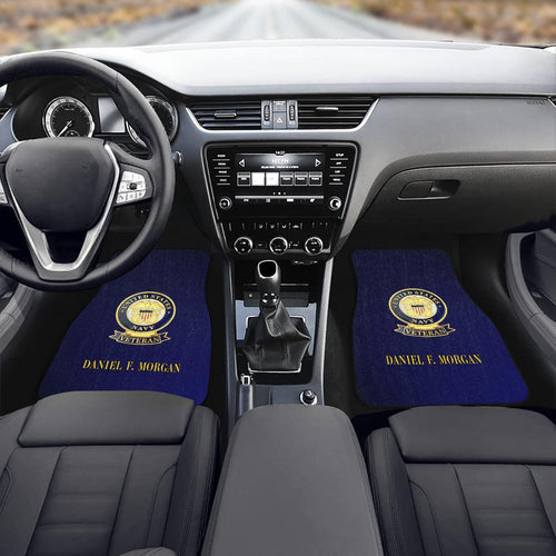 Custom 2 PCS U.S. Navy Veteran Monogram Car Floor Mats