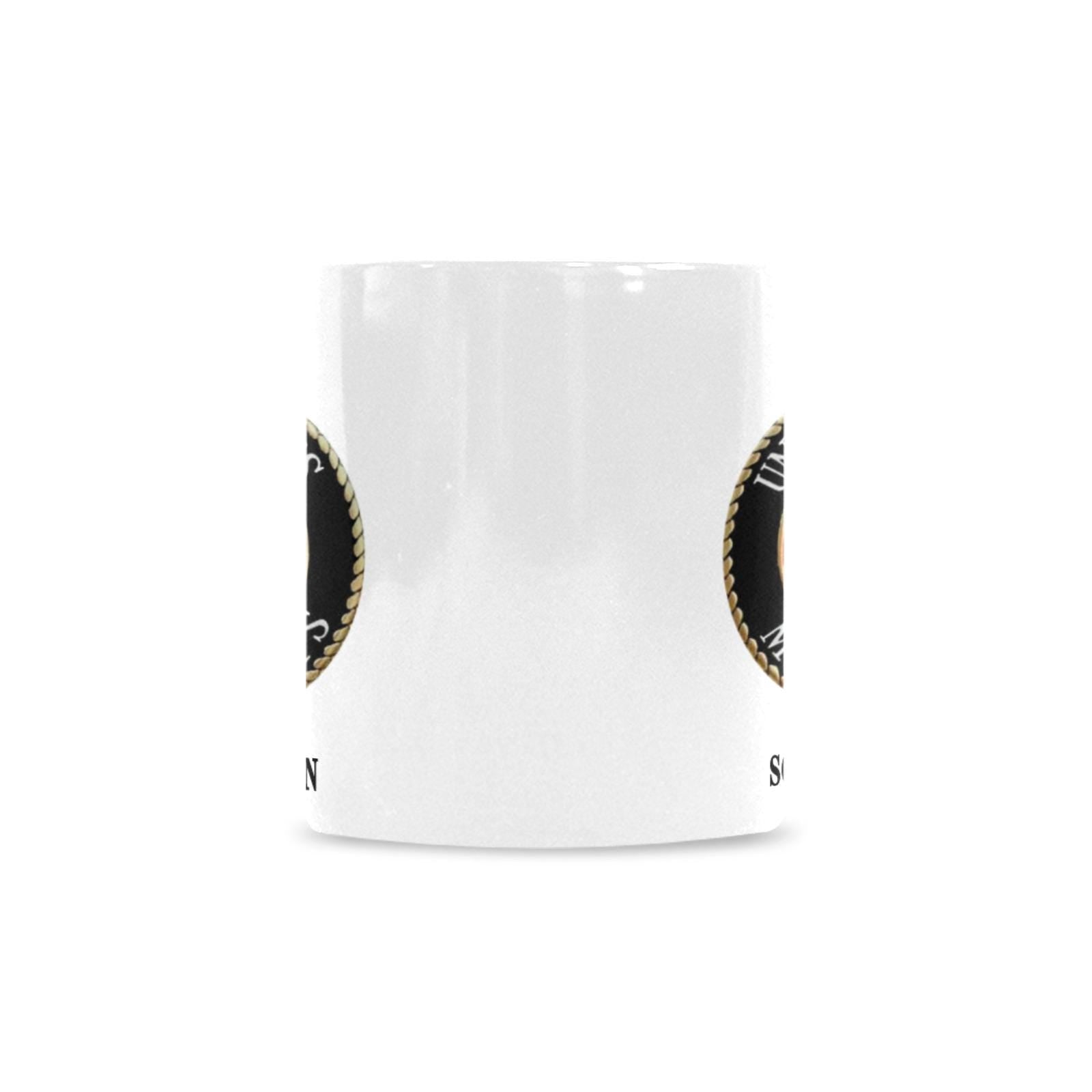 Custom USMC Marine Corp (2) Sided Insignia Monogram Coffee Mug Cup