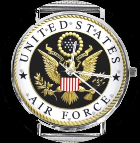 Men's U.S. Air Force Custom 40MM All Stainless Steel Monogram Quartz Watch