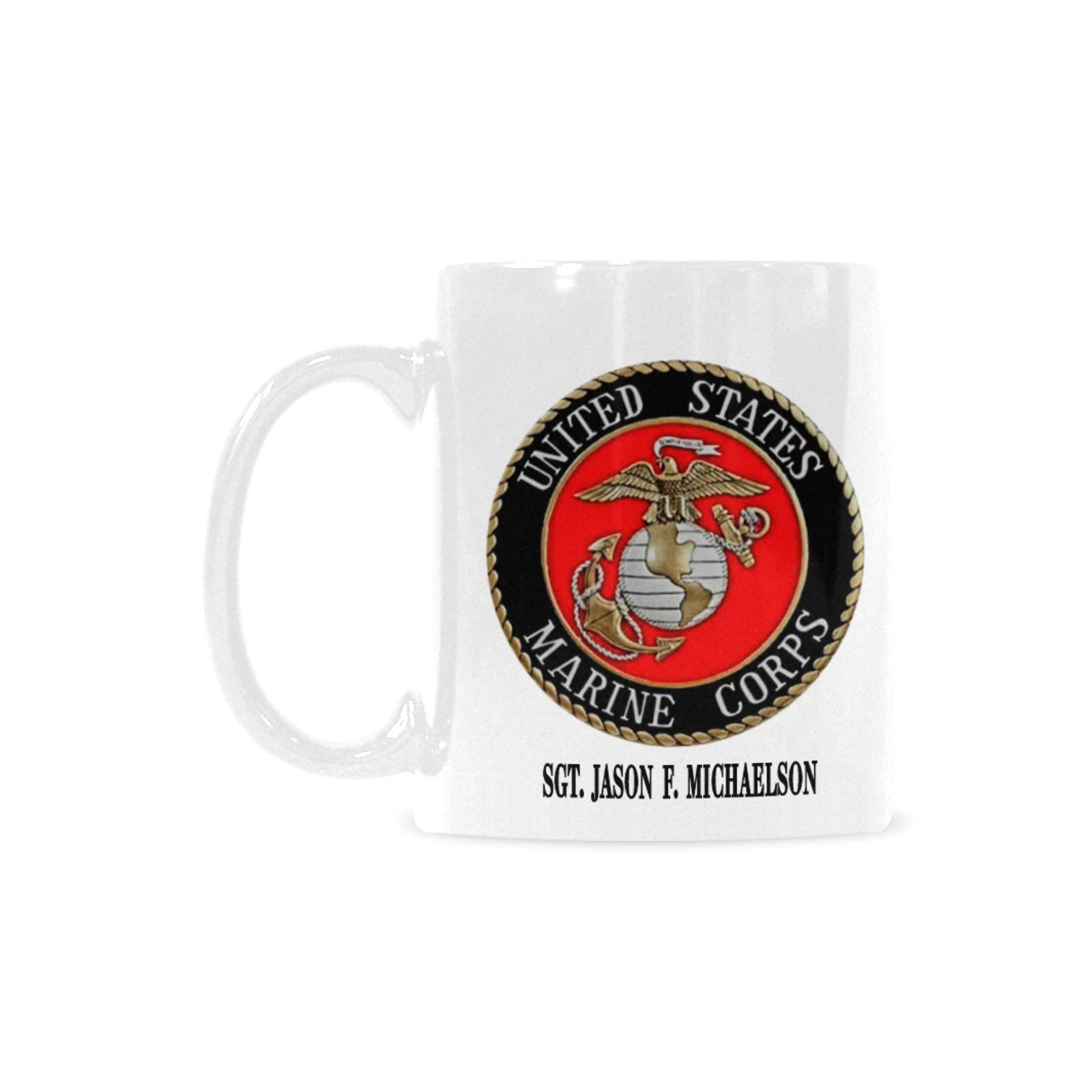 Custom USMC Marine Corp (2) Sided Insignia Monogram Coffee Mug Cup
