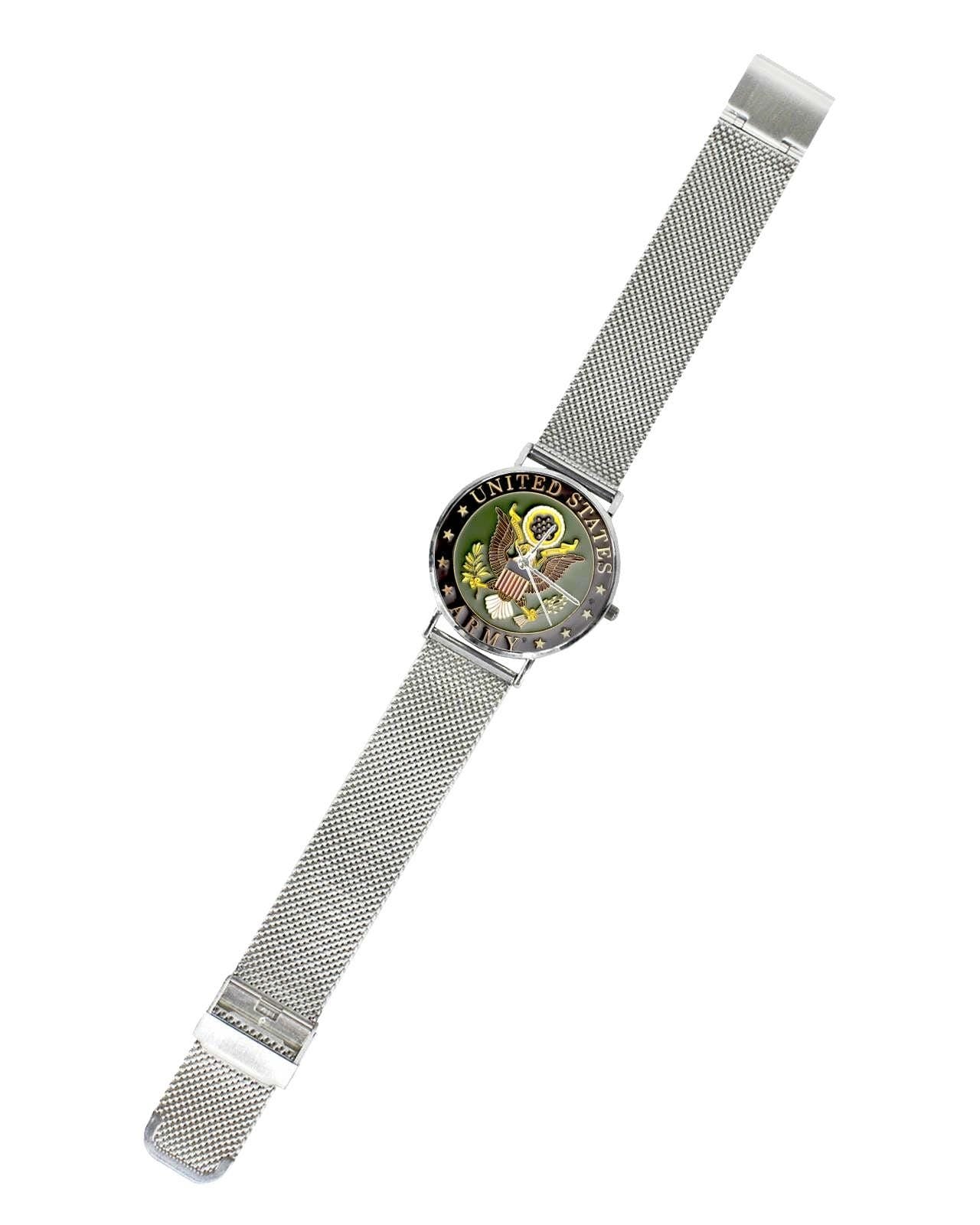 Men's U.S. Army Custom 40MM All Stainless Steel Monogram Quartz Watch