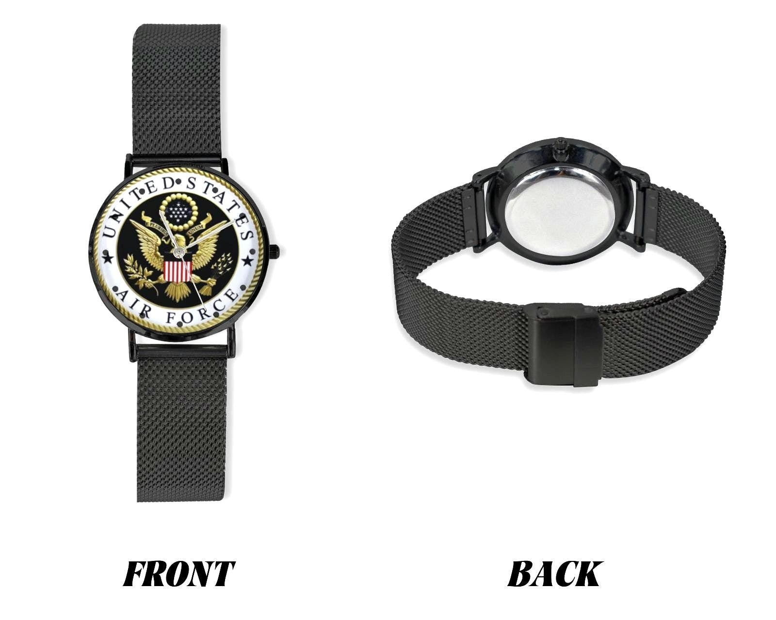 Men's U.S. Air Force Custom 40MM All Stainless Steel Monogram Quartz Watch