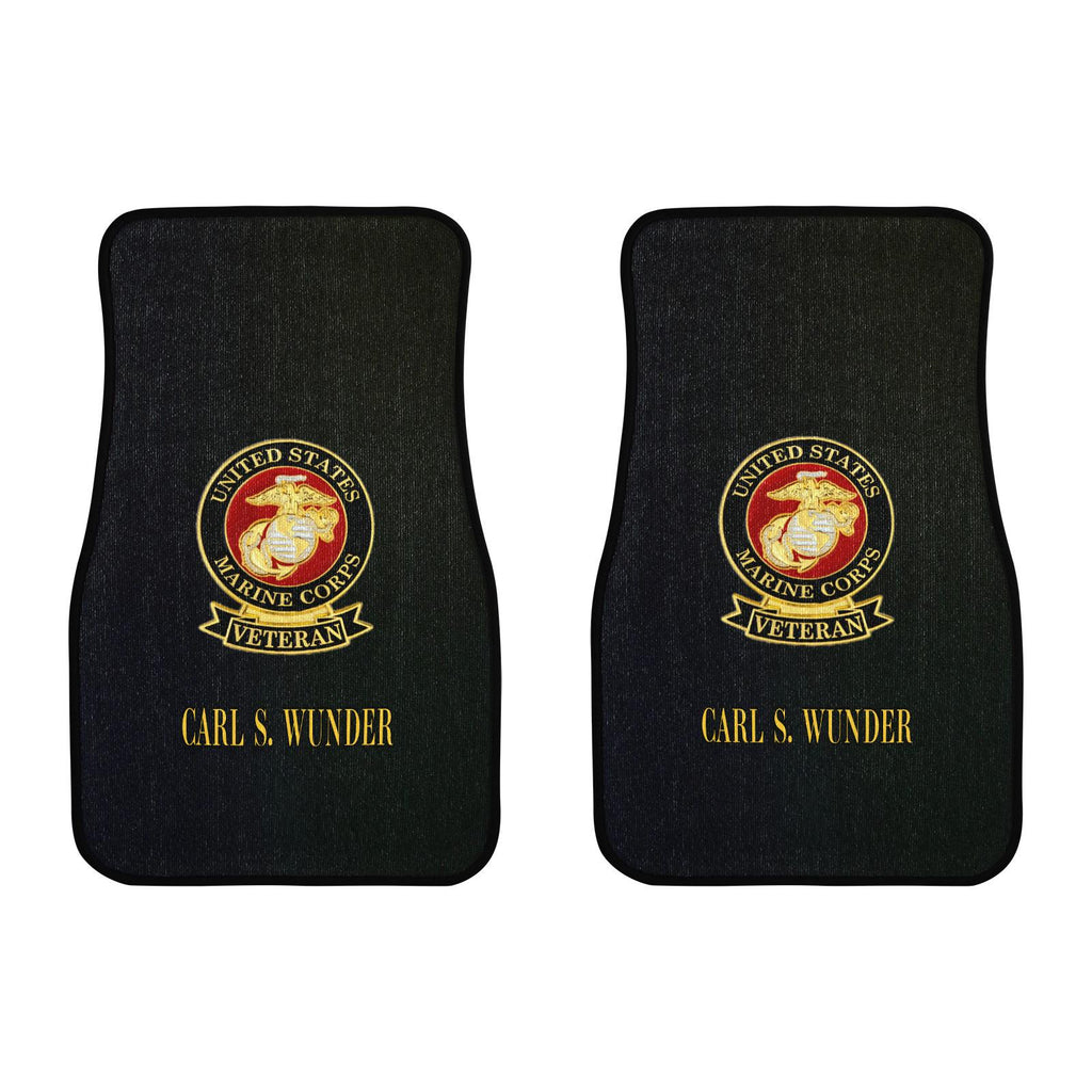 Custom 2 PCS USMC Marine Corp Veteran Monogram Car Floor Mats