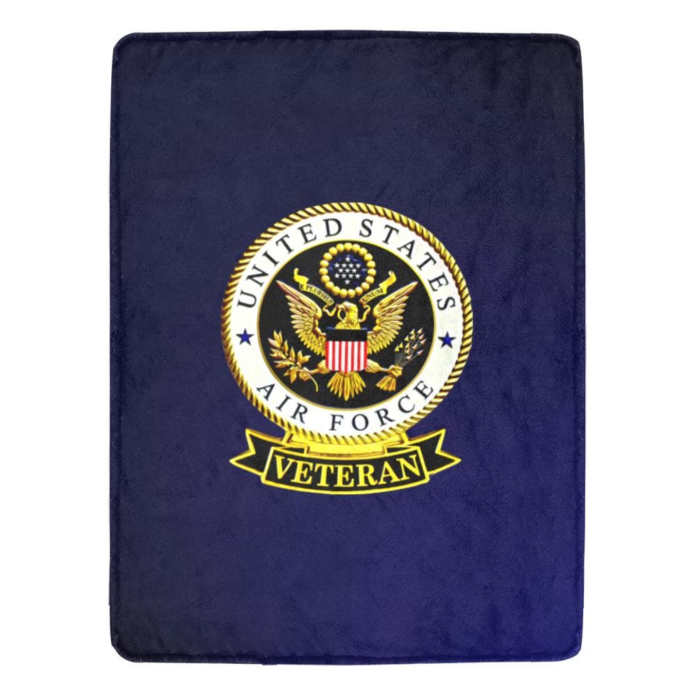 Custom United States Air Force Veteran Custom 60X80 Inch Microfiber Monogram Blanket