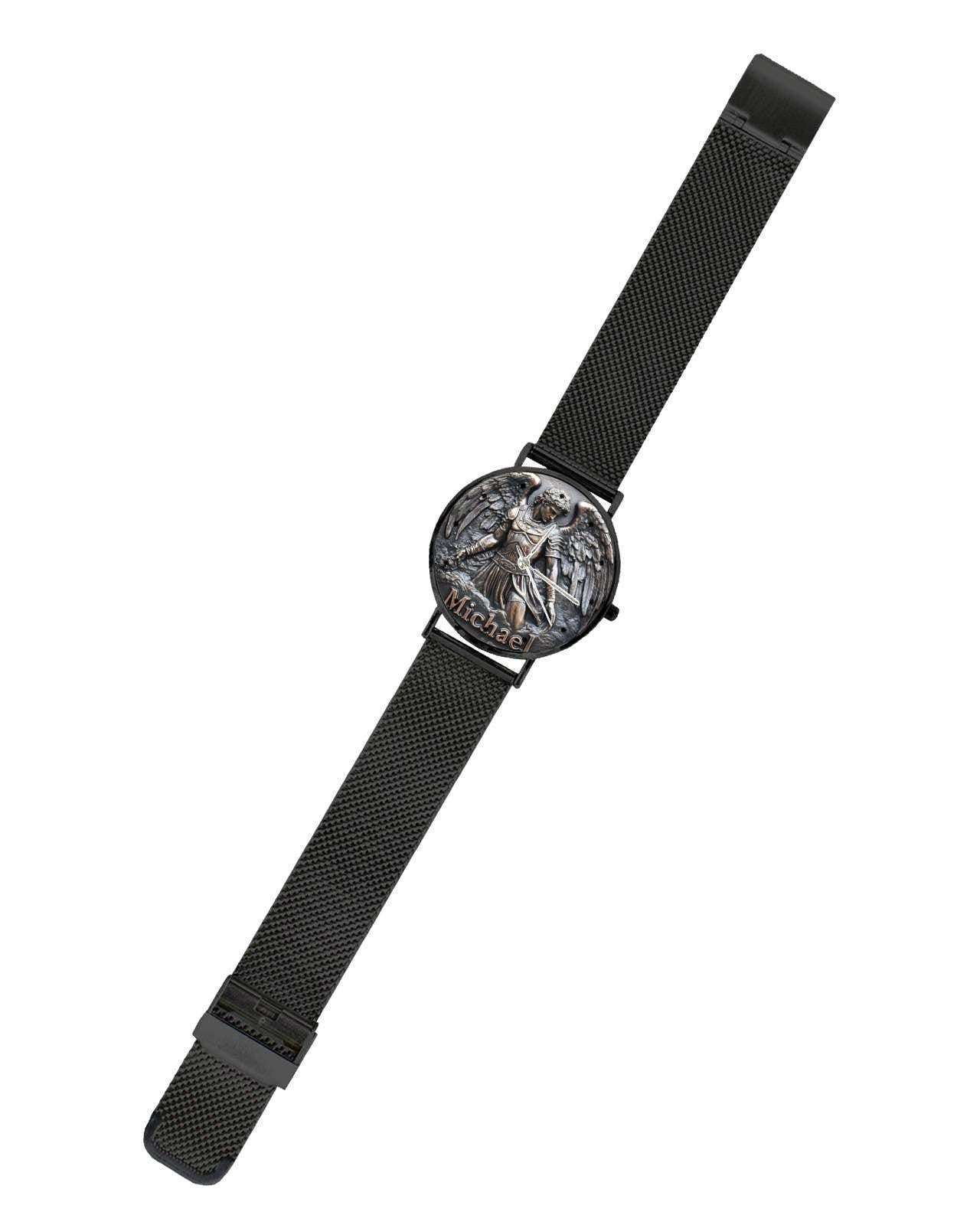 Men's Saint Michael 3D 40MM All Stainless Steel Monogram Quartz Watch