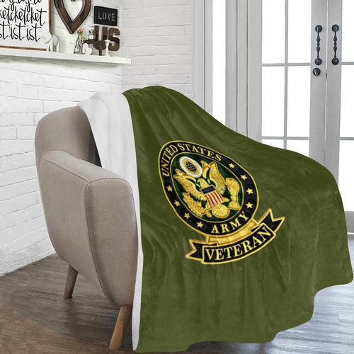 Custom Monogram U.S. Army Veteran 60X80 Flannel Fleece Blanket
