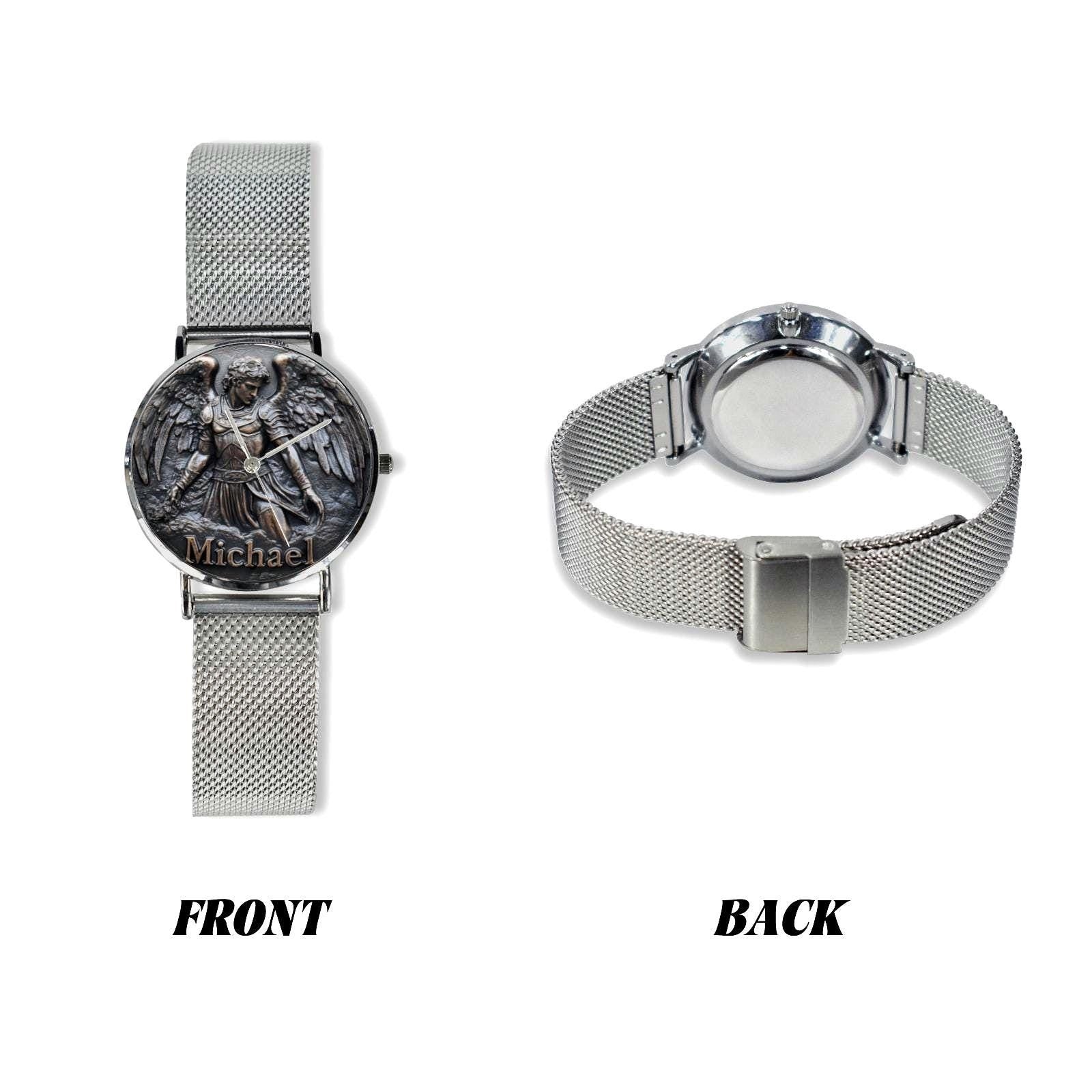 Men's Saint Michael 3D 40MM All Stainless Steel Monogram Quartz Watch