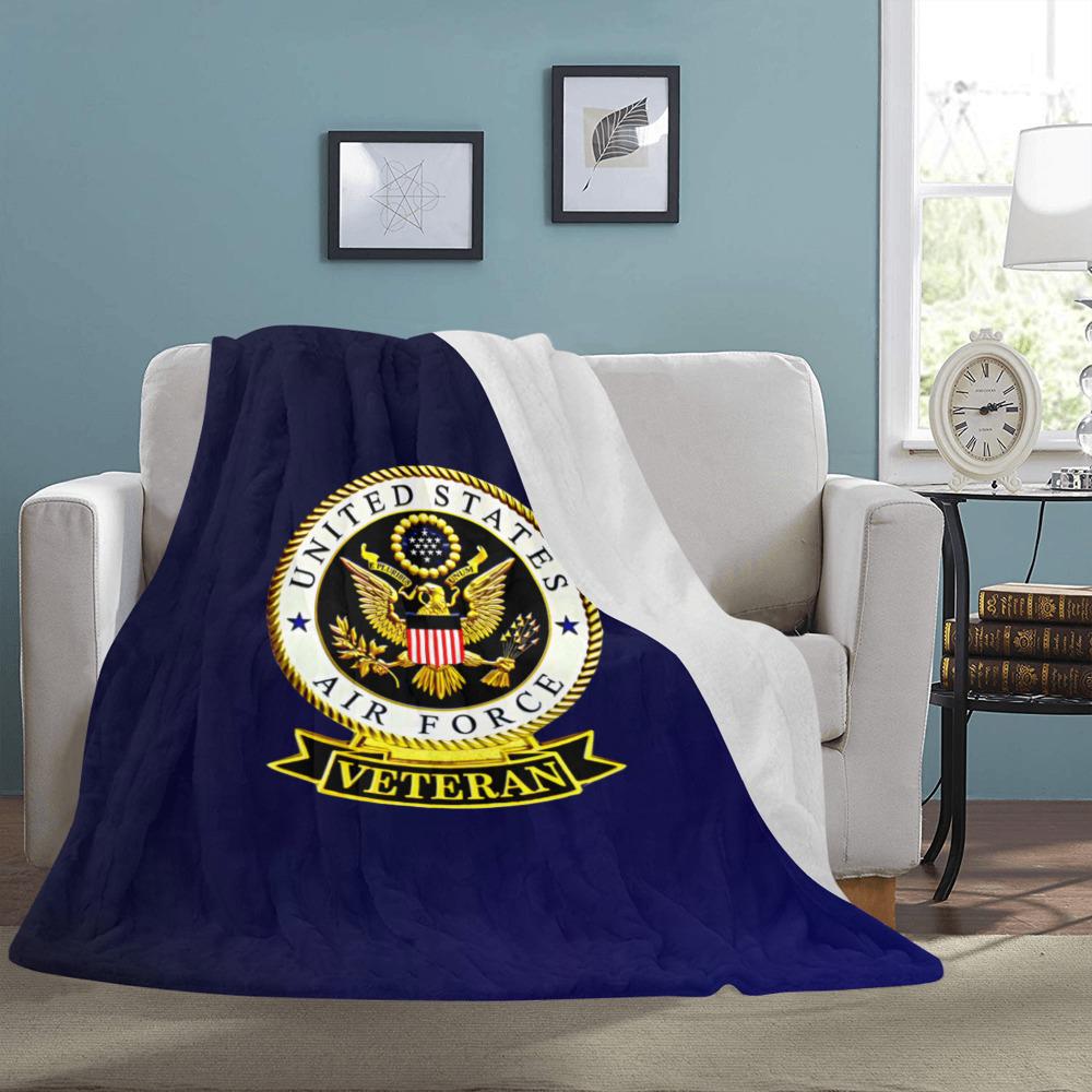 Custom United States Air Force Veteran Custom 60X80 Inch Microfiber Monogram Blanket