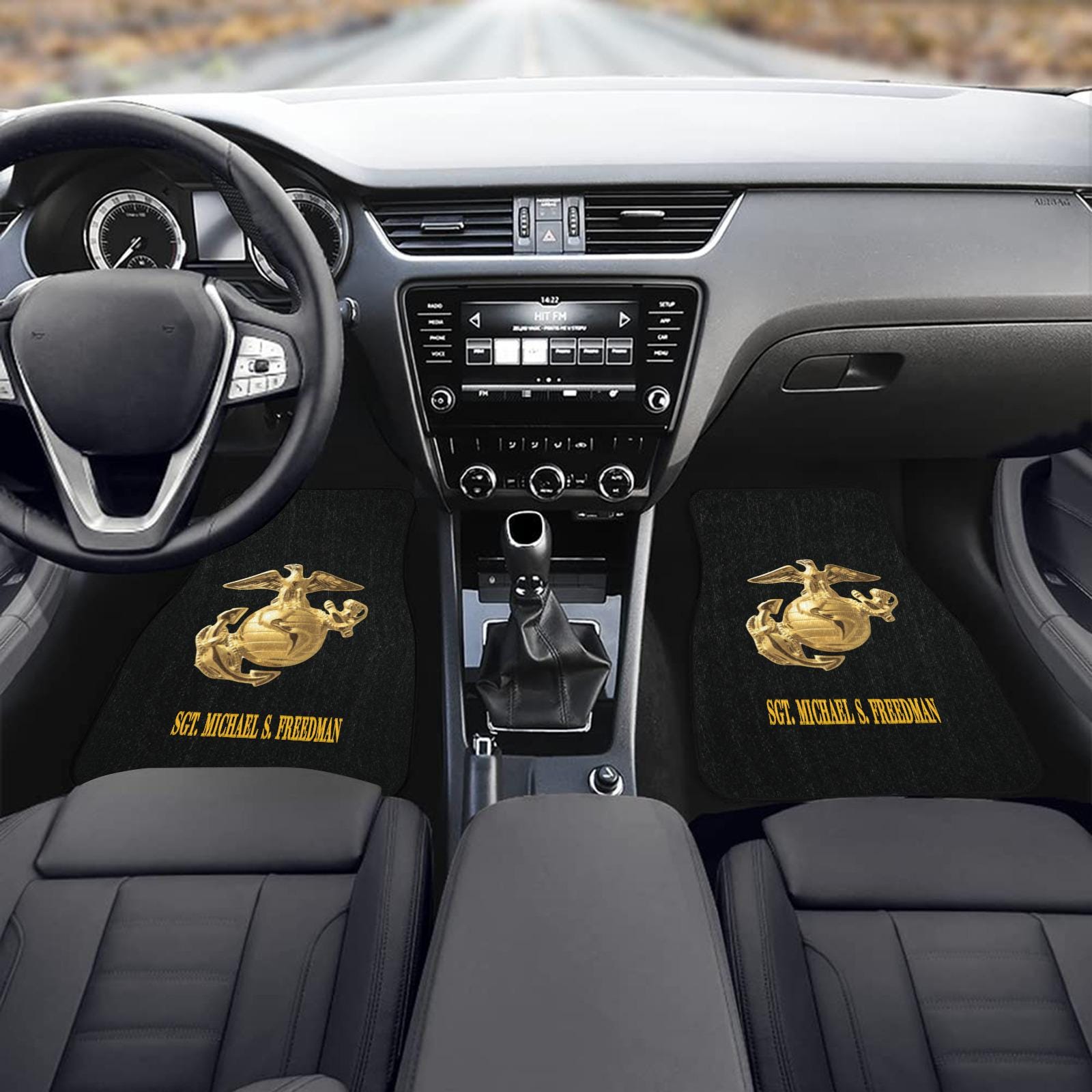 Custom USMC Marine Corp Insignia 2 (PCS) Monogram Car Floor Mats